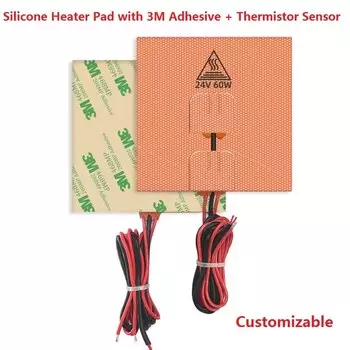 12 В 24 В 110 В 220 В силиконовые резиновые электрические грелки 3 м клейкая наклейка термонагреватель коврик для выпечки NTC 100 К термистор датчик
