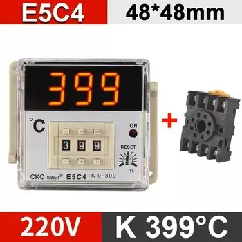 E5C2 E5C4 Ручка указателя регулятора температуры Цифровой дисплей переменного тока 220 В 0-399 Релейный выход К Вход с розеткой