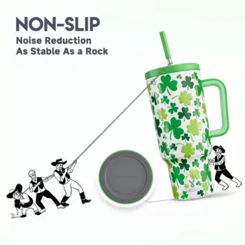Термостакан Meoky 40 унций с ручкой, кружка для автомобиля, противоскользящая Дорожная Спортивная Термокружка с герметичной изоляцией