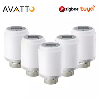 Термостат AVATTO Tuya ZigBee, термостатический радиатор, клапан, привод, контроллер температуры, поддержка Alexa,Google Home