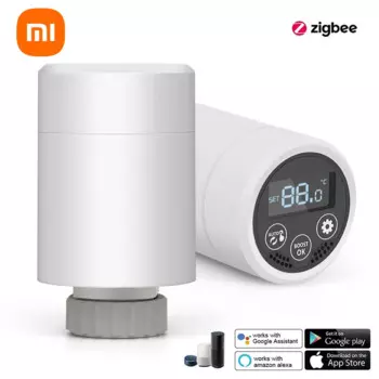 Термостат Xiaomi Tuya Smart ZigBee, термостат с клапаном радиатора, программируемый, с поддержкой приложения Alexa Alice Smart Life