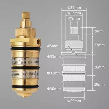 Термостатический смеситель для душа VAGSURE классический 3 ручки латунь