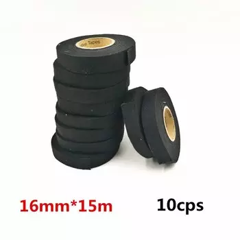Термостойкая лента для кабелей, черная, 16х15 м, 10 шт