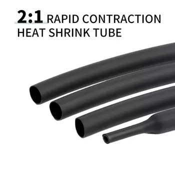 Термоусадочная трубка Rehoboth черная полиолефиновая 1м/5м