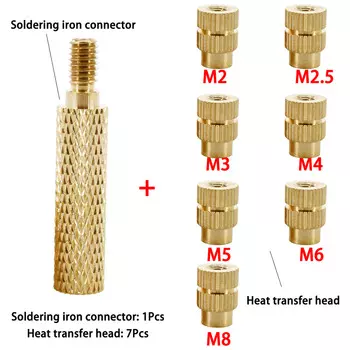 Термовставки латунные для паяльника LDQUO ERICS M2 M2.5 M3 M4 M5 M6 M8