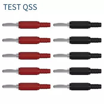 TEST QSS Банановые штекера 10 шт., медные, никелированные