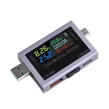 Тестер емкости и тока Type-C Aideepen