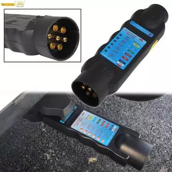 Тестер розеток для прицепов, 12 В, 7 контактов, световой сигнал цепи