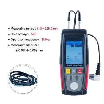 Тестер Xin, цифровой ультразвуковой толщиномер, цветной экран, стальная пластина, стекло, пластик, керамика, толщиномер, перезарядка батареи