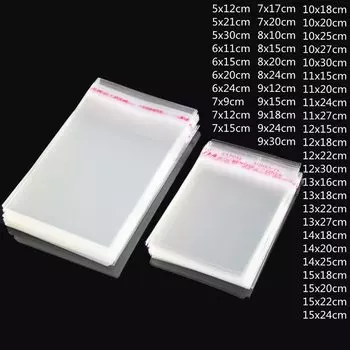 TETP Прозрачные самоклеящиеся пакеты 100 шт.