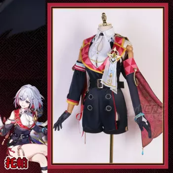 The Honkai Star Rail Cos Topaz Косплей Крутой Ретро комбинезон с открытой спиной Униформа женский костюм на Хэллоуин B