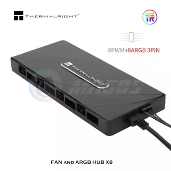 Thermalright Fan PWM HUB X8 Материнская плата SYNC/4 PIN PWM + 3 PIN + 5V ARGB 140X64x16 мм