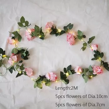 Thingchy Гирлянда цветочно-розовая батарейная LED 1,8 м