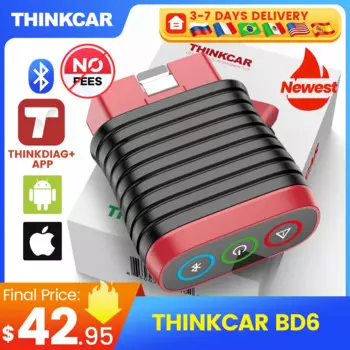 THINKCAR BD6 OBD2 Сканер Bluetooth, инструмент для диагностики всей системы для iOS и Android 5. Службы сброса на всю жизнь бесплатно для всех автомобилей