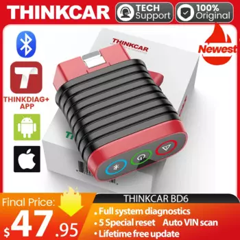 Бесплатное пожизненное обновление THINKCAR BD6 obd2 Сканер Bluetooth, инструмент для диагностики всех систем 5, сброс для 120 автомобильных брендов iOS и Android