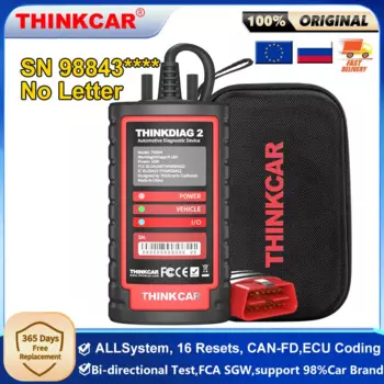 THINKCAR Thinkdiag 2 Полная система диагностического инструмента Поддержка CAN FD ECU Кодирование Двунаправленный сканер OBD2 16 Сервис 1 год бесплатно