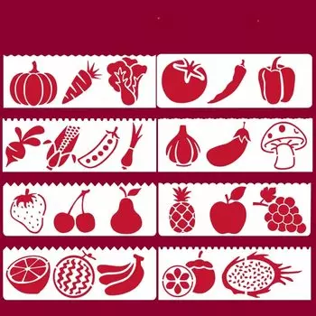 TIAMECH трафареты для рисования овощи фрукты 8 шт.