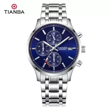 TIANBA часы с легкой энергией, солнечная энергия, модные спортивные часы для отдыха, многофункциональный циферблат, водонепроницаемые кварцевые часы, мужские часы TM9020