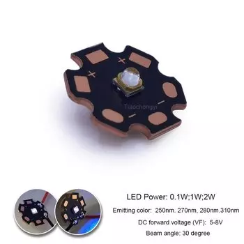 TiaoChongYi UVC LED лампа 0.1W 1W 2W