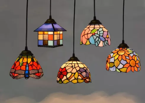 Тиффани люстра из витражного стекла, Европейский ретро-люстра в пасторальном стиле для ресторана, бара, коридора, коридора
