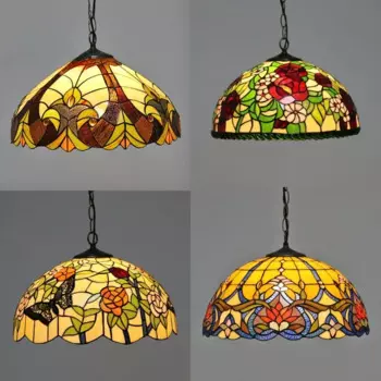 Тиффани в европейском стиле 16-дюймовое освещение для отеля, виллы, люстра для ресторана, гостиничная комната, розовая светодиодная люстра