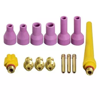 TIG KIT алюминиевый сопло Цанга тела задняя крышка подходит QQ150A TIG сварочный фонарь 14 шт