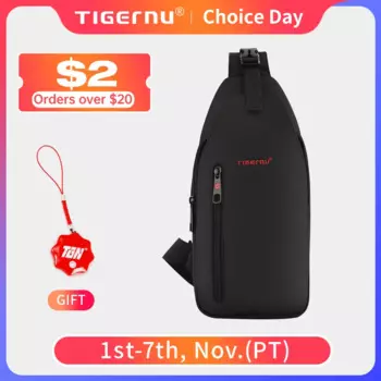Tigernu Пожизненная гарантия, светильник сумка через плечо для мужчин, водонепроницаемая нагрудная сумка, сумка Оксфорд, сумка на плечо для колледжа, Мужская мини-сумка на лямках, сумка