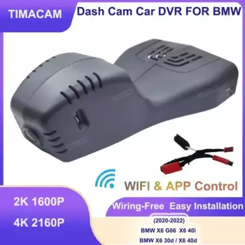 TIMACAM Plug and Play 2K 4K 2160P Wi-Fi автомобильный видеорегистратор для BMW X6 G06 40i 30d 40d 2020 2021 2022 2023 2024 видеорегистратор спереди и сзади