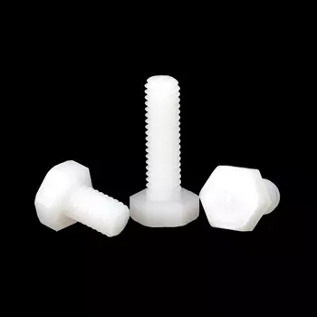 TINGGOO Болты с шестигранной головкой из белого нейлона М3-М16 5-120 мм
