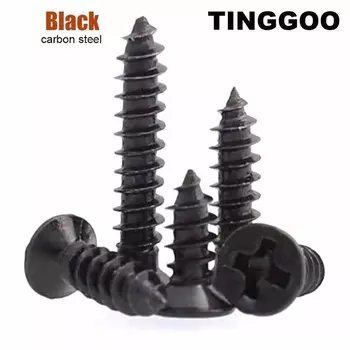 TINGGOO черные мини саморезы из углеродистой стали для дерева