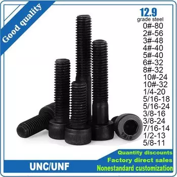 TINGGOO черные винты с шестигранной головкой из стали 12,9