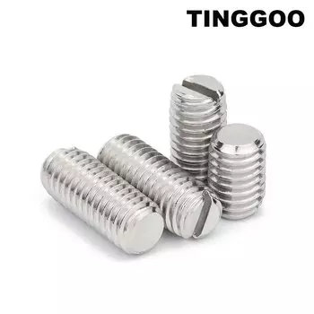 2/50X M1.2 M1.4 M1.6 M2 M2.5 M3 M4 M5 M6 M8 M10 M12 GB73 304 нержавеющий стальной шлицевый плоский конечный Безголовый болт