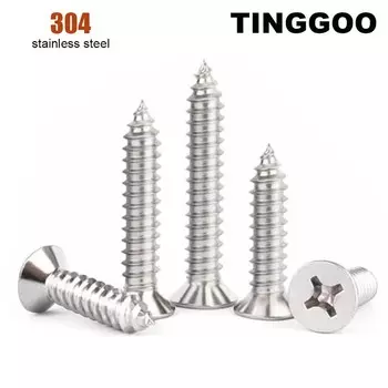 TINGGOO Саморезы из нержавеющей стали с потайной головкой Phillips