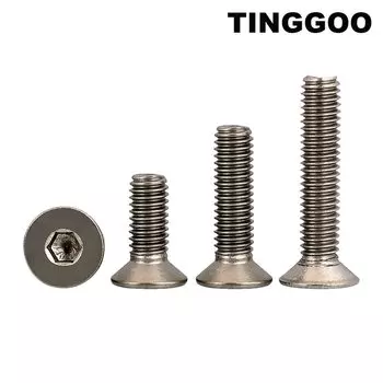 TINGGOO Винты из титана TA2 M2-M8 3-60 мм DIN7991