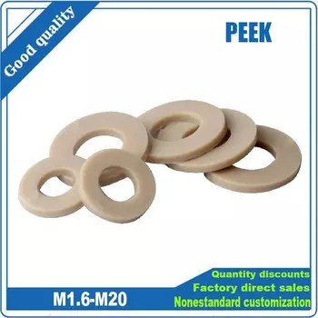 TINGGOO высокопрочные термостойкие плоские шайбы PEEK M2-M16