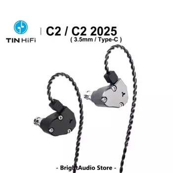 TINHIFI C2/C2 2025 1DD Наушники-вкладыши с монитором 10 мм PU + LCP Композитная диафрагма Hi-Fi Музыка Проводные наушники Съемный кабель 0,78 мм