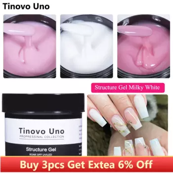 Tinovo Uno 150 г белая фотоструктура резиновое Базовое покрытие 2 в 1 акриловое полуперманентное желейное розовое покрытие для ногтей