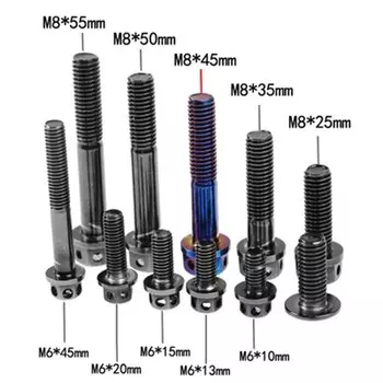 Титан сплав внутренний и внешний шестигранный сжигание синий винт M6M8x15mm-90mm мотоцикла тормозной суппорт крепежный винт-1 шт.
