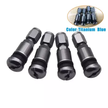 TITANIUM BLUE, MS525AL, профессиональный алюминиевый клапан для шин стержня, шестигранный клапан для шин для легковых автомобилей, подходит для большинства автомобилей