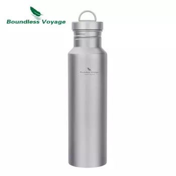 Титановая бутылка для воды Boundless Voyage с титановой крышкой, посуда для кемпинга, езды на велосипеде, пешего туризма, посуда для напитков 25,6 унции/750 мл