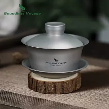 Титановая чайная чашка Boundless Voyage с двойными стенками и крышкой, китайская чайная чашка кунг-фу Gaiwan с защитой от ожогов