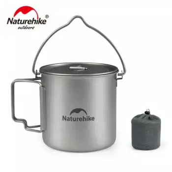 Титановая чашка Naturehike для кемпинга, ультралегкий подвесной горшок со складной ручкой, уличная кухонная посуда для пикника, портативный горшок