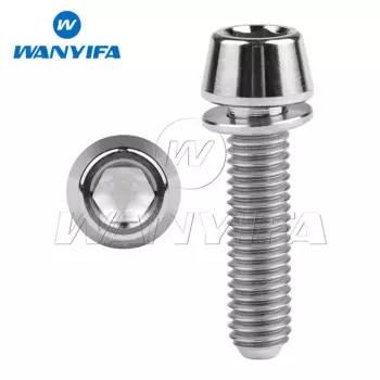 Титановые болты Wanyifa M5M6x16/18/20/25 мм с шайбами, болты выноса велосипеда с конической головкой для MTB, горной дороги, 4 шт./10 шт.