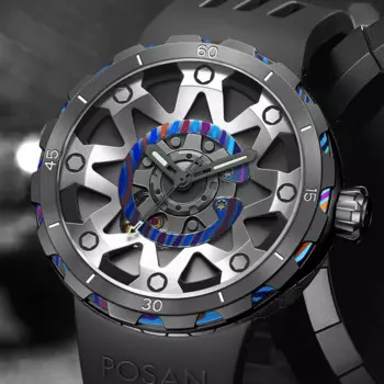 Титановые часы, мужские роскошные автоматические уникальные часы Timascus с сапфировым стеклом, спортивные часы с ремешком VITON, мужские механические наручные часы