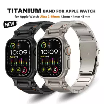 Титановый ремешок для Apple Watch Ultra 2, роскошный металлический браслет для iWatch 6, 5, 4, 44 мм, 42 мм, серия 9, 8, 7, 45 мм