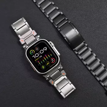 Титановый ремешок для Apple Watch Ultra Band 49 мм, Роскошный деловой браслет для iWatch Series 9 8 7 45 мм 6 5 4 SE 44 мм 42 мм ultra 49