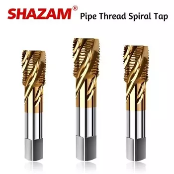 Титановый спиральный трубчатый Метчик SHAZAM M35 с кобальтовым покрытием G ZG NPT из нержавеющей стали специализированный Метчик 1/8 1/4 3/8 1/2