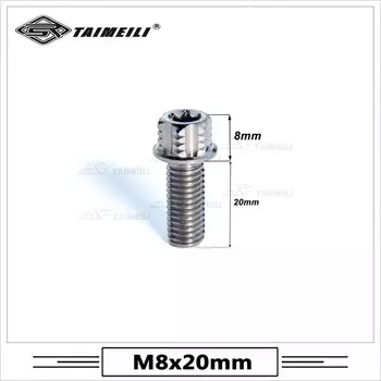 Титановый винт TAIMEILI, винт с фланцевой головкой torx, резьбовой шаг m8x15 / 20 / 25 / 30 / 35 / 40 / 45 / 50 м, винт для мотоцикла 1,25
