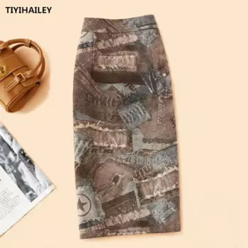TIYIHAILEY-Женская юбка-карандаш до колен, эластичная юбка, эластичная, элегантная, торжественная, зима и осень, S-3XL, 2024