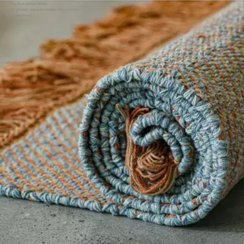 Тканые Ковры Kilim из хлопка и льна для гостиной, домашней спальни, коврик для дивана, журнального столика, прикроватный коврик, современный ковер с кисточками, коврик